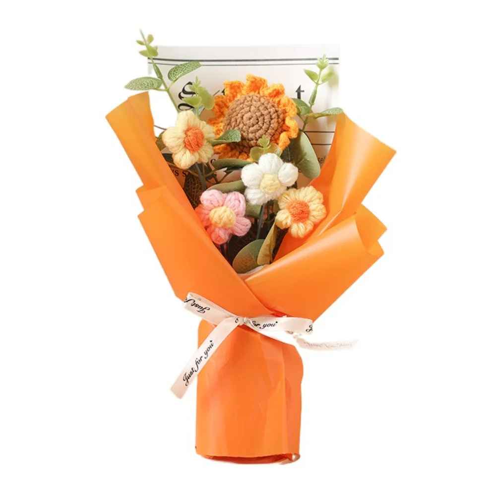 Bouquet de fleurs crochet artisanal petit format