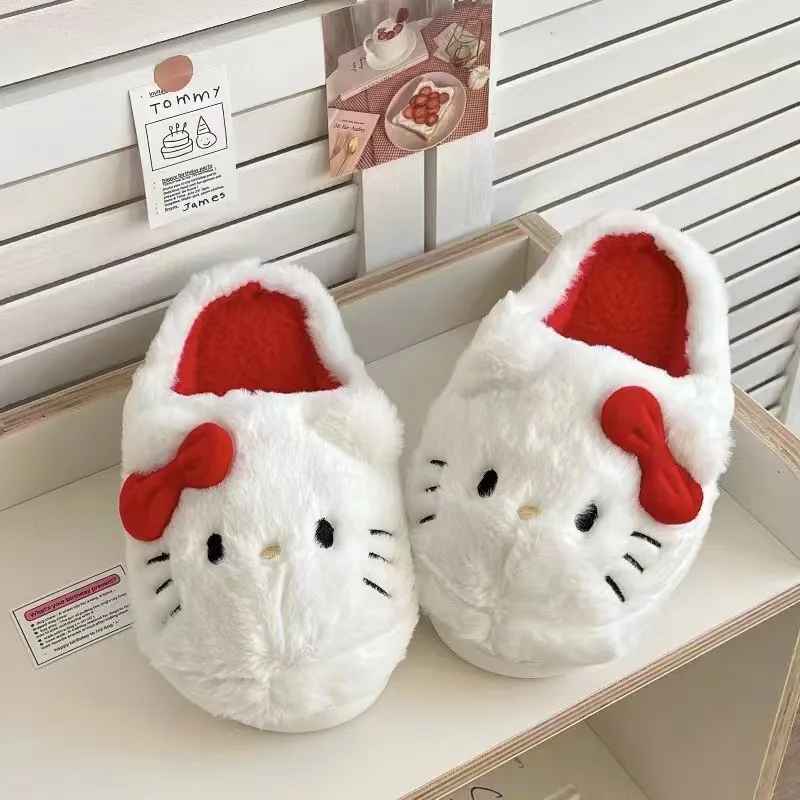 Chaussons Hello Kitty Blanc et Rouge – Ultra douces et confortables