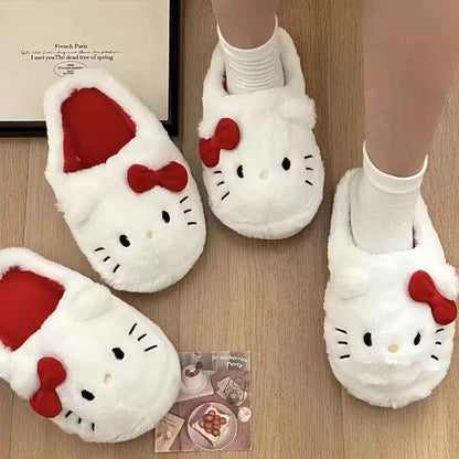 Chaussons Hello Kitty Blanc et Rouge – Ultra douces et confortables