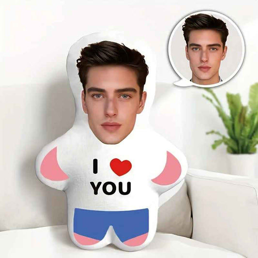 Peluche personnalisée avec photo “I Love You” – Cadeau drôle et plein d’amour