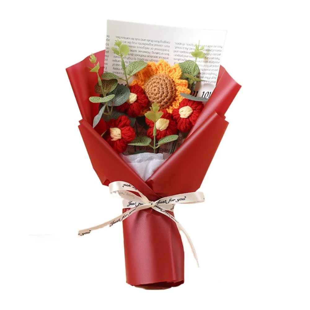 Bouquet de fleurs crochet artisanal petit format