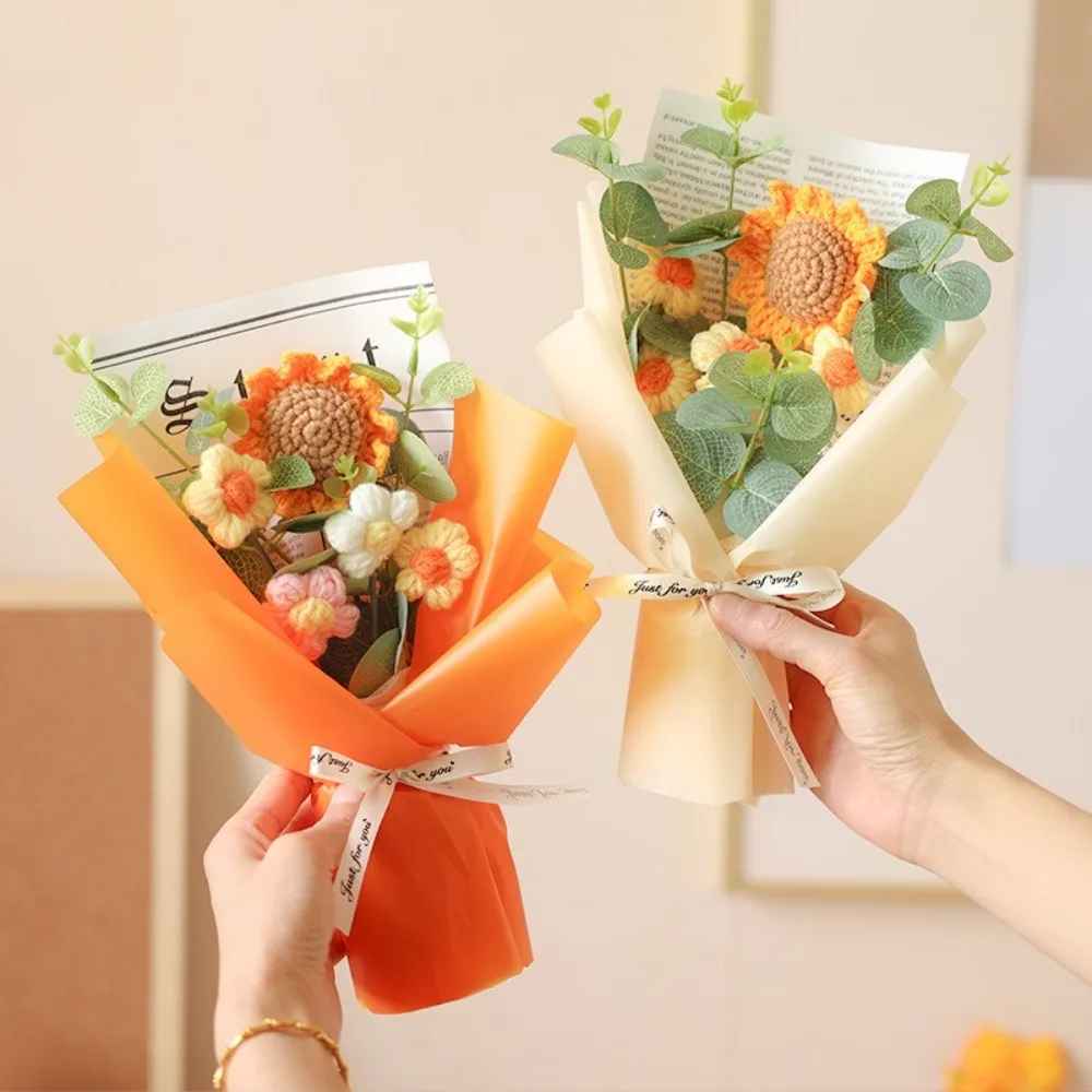 Bouquet de fleurs crochet artisanal petit format