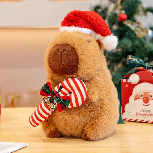 Peluche capybara mignonne – Édition spéciale Noël