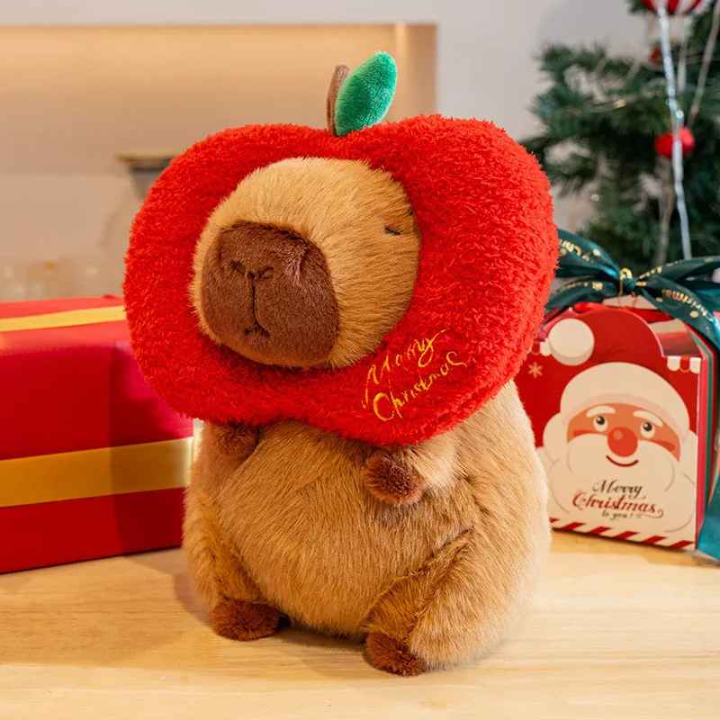 Peluche capybara mignonne – Édition spéciale Noël