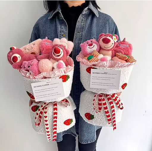 Bouquet peluches ours Lotso roses – Édition spéciale Saint Valentin