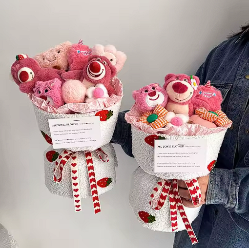 Bouquet peluches ours Lotso roses – Édition spéciale Saint Valentin