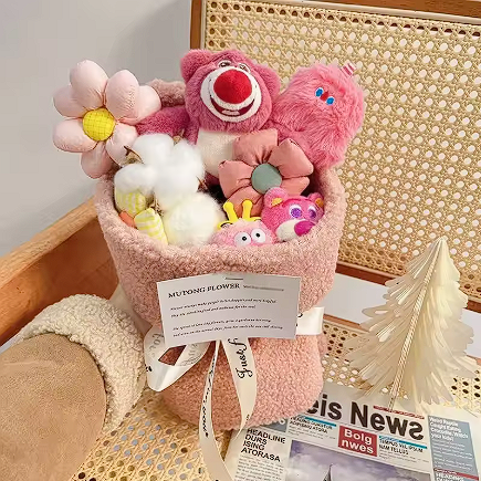 Bouquet peluches ours Lotso roses – Édition spéciale Saint Valentin