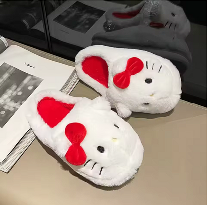 Chaussons Hello Kitty Blanc et Rouge – Ultra douces et confortables