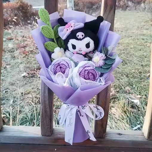 Bouquet de fleurs crochet Hello Kitty