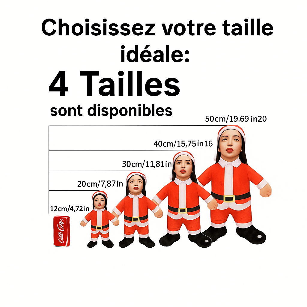 Peluche personnalisée avec photo “I Love You” – Cadeau drôle et plein d’amour