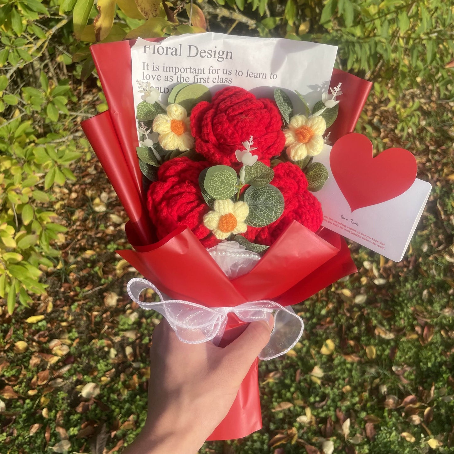 Bouquet de fleurs crochet artisanal grand format