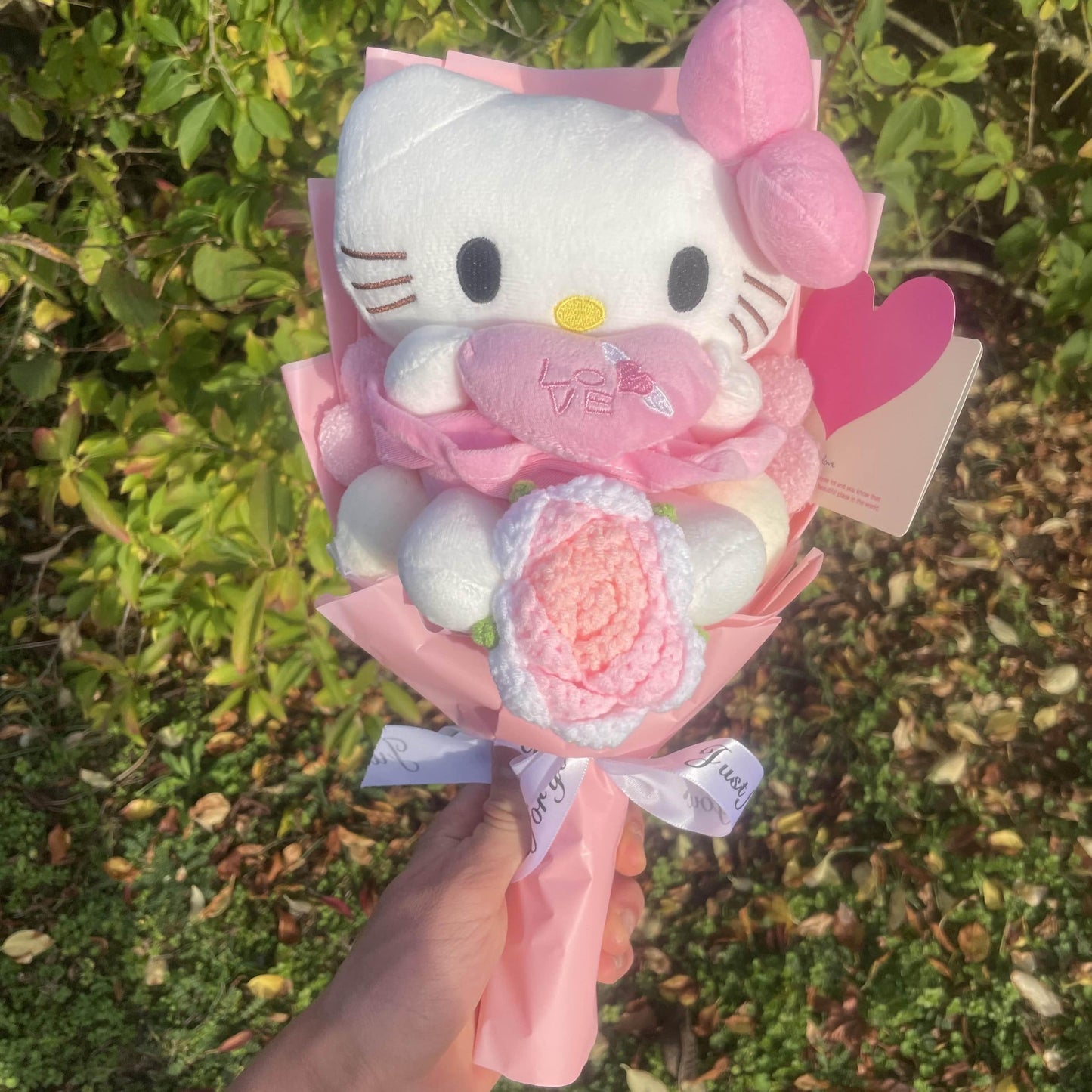 Bouquet de fleurs crochet Hello Kitty