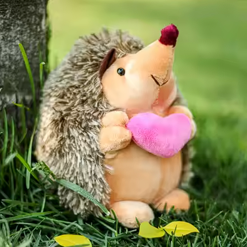 Peluche hérisson amoureux – Édition Saint Valentin