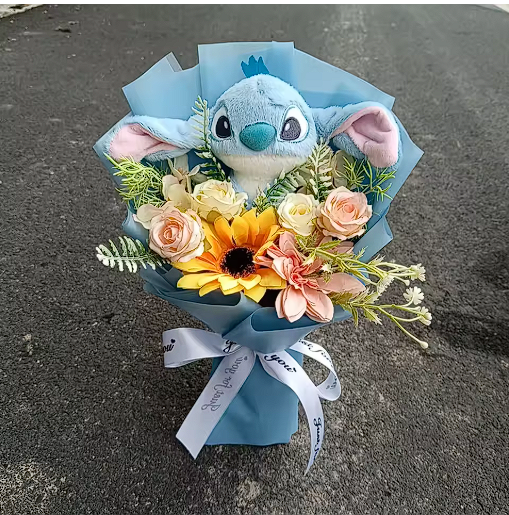 Bouquet de fleurs éternelles Stitch