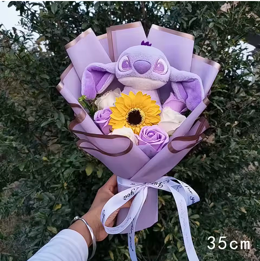 Bouquet de fleurs éternelles Stitch